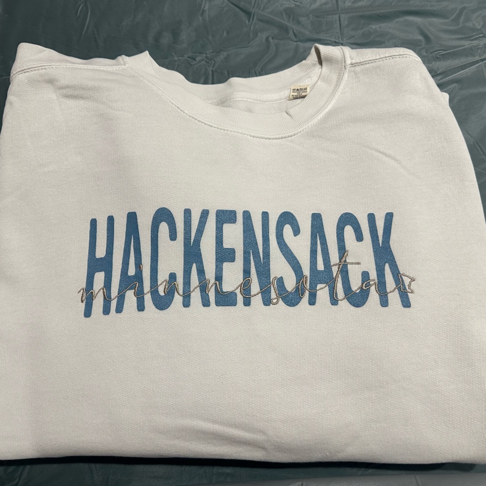 Blue 84 White Sweatshirt with Gray Logo